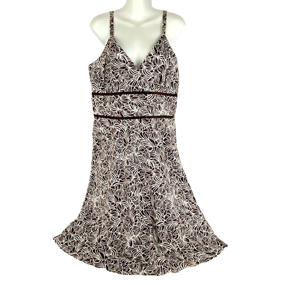 Breakin' Loose Dress Womens 12 White Dark Brown Fit & Flare Sundress Whimsigoth